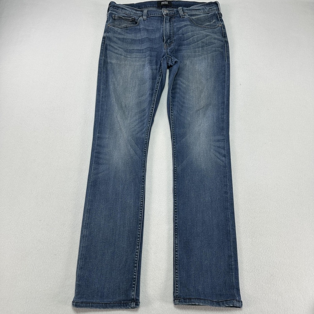 Paige Lennox Jeans Mens 31x30 Blue Slim Tapered Stretch Denim Clarke Prep Casual